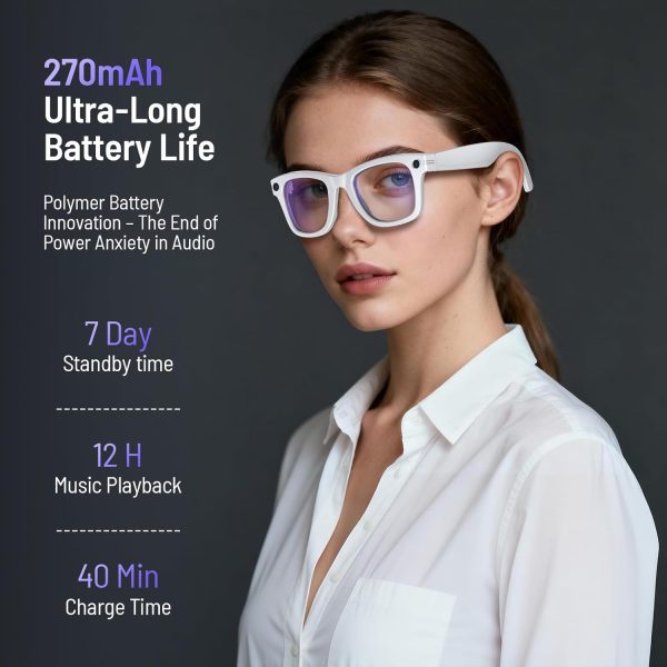 Demabon AI Smart Glasses with 800W Anti-Shake Camera & Voice Translator