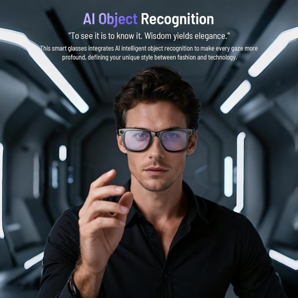 Demabon AI Smart Glasses with 800W Anti-Shake Camera & Voice Translator