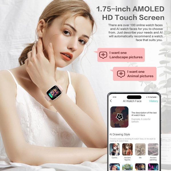 Demabon 1.75" AMOLED AI Smart Watch for Women with Da GPT & Health Tracker