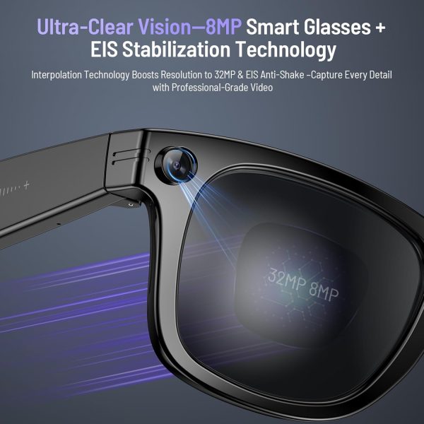 Demabon AI Smart Glasses with 800W Anti-Shake Camera & Voice Translator