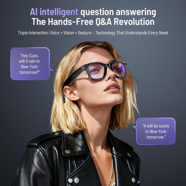 Demabon AI Smart Glasses with 800W Anti-Shake Camera & Voice Translator