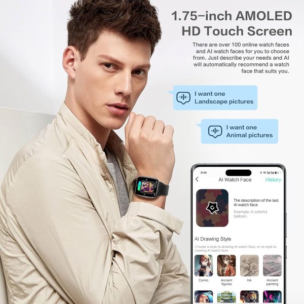 Demabon Ultra-Lightweight Women's Smartwatch | 1.75" AMOLED AI Watch Demabon 1.75" AMOLED AI Smartwatch | Stylish Women's Fitness & Health Tracker