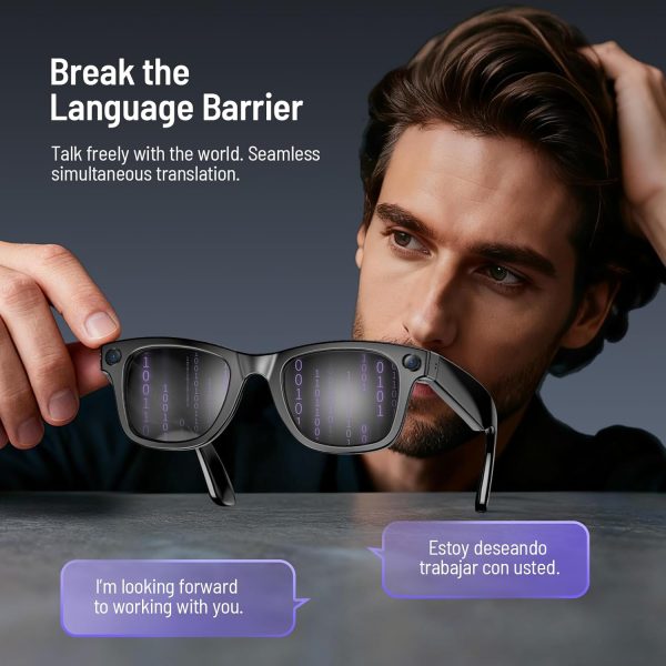 Demabon AI Smart Glasses with 800W Anti-Shake Camera & Voice Translator